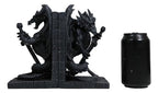 Ebros Gothic Excalibur Sword Guardian Dragon Pair Bookend Set of Two Figurine Faux Stone Sculpture As Renaissance Medieval Fantasy Decor Ancient Serpent Drake Creature for LOTR GOT Fans