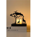 Giraffe Silhouettes Candle Holder, Black Metal Tea Light Candlesticks for Home Decor - size: 1pcs