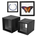 Linkstyle 10PCS 3D Floating Frame Display Stand, Transparent PE Floating Display Case, Challenge Coins Specimen Medallions Jewelry Storage Box Suspension Frame - size: 4.3x4.3in, 3.5x3.5in