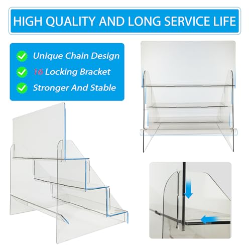 18.55''x16''x15'' Portable Product Display Stand -Transparent display table Repeatable Assembly/Disassembly Display Shelf for Craft Show Display,Retail Display,Farmers Markets,Candy Display,vendors - color: Transparent