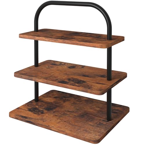 3 Tier Cupcake Stand for 50 Cupcakes, Wood Cupcake Tower Dessert Display Stand, Rustic Tiered Tray Stand, Reusable Cupcake Stand for Wedding, Birthday, Graduation (Brown) - size: 1 PACK