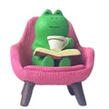 Miniature Frog Anime Figurines - Resin Desk Figurines, Cool Office Gadgets for Desk, Fun Desk trinkets Gift for Frog Lover（Pink Sofa） - size: 02-frog-sofa-pink