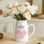 Personalized Mommy Heart Vase - Custom This Mommy Belongs to Flower Vase with Heart Word Cloud of Kids Names, Unique Gift for Mom, Nana, Gigi, Mother's Day, Birthday - color: Style 02