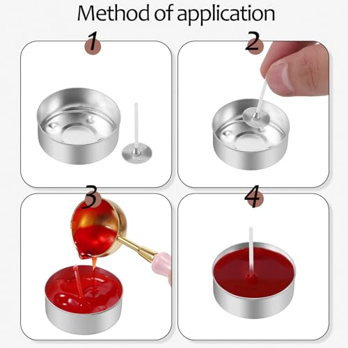 Operitacx 150pcs Aluminum Tea Lights Cups, Metal Tea Light Tins with 150 Pcs Candle Wicks Empty Candle Jars - size: 150Pcs