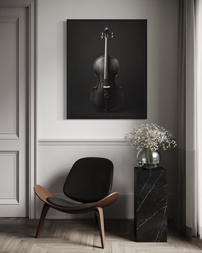 Cello Art Music Poster - Musical Instrumental Wall Art Print - Black and White - Photography Musical Art - Bedroom or Office Living Room Decor 137 (Cello, 18 x 24 inches, Unframed) - color: Cello, size: 24"L x 18"W