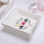 Gifts for Mom from Daughter Birthday Gift for Women Mothers Day Gifts Fun Presents Moms Grandma Sister in Law Best Jewelry Dish Unique Trinket Tray Ring Holder, Remember I Love You Mom - color: MOM