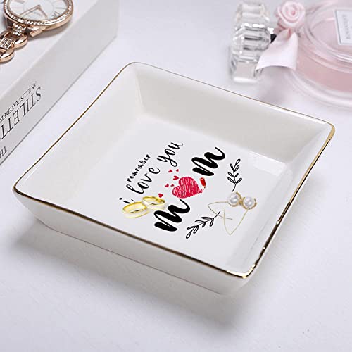 Gifts for Mom from Daughter Birthday Gift for Women Mothers Day Gifts Fun Presents Moms Grandma Sister in Law Best Jewelry Dish Unique Trinket Tray Ring Holder, Remember I Love You Mom - color: MOM