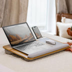 LAPGEAR Home Office Pro Lap Desk with Wrist Rest, Mouse Pad, and Phone Holder - Oak Woodgrain - Fits up to 15.6 Inch Laptops - Style No. 91599 - color: Oak Woodgrain, size: Home Office Pro W/Wrist Rest