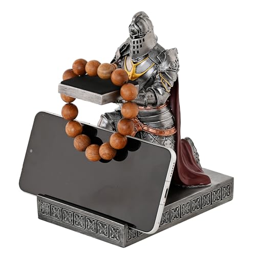 King's Guard Watch Display Stand Eyeglass Jewelry Bracelet Necklace Holder Trays Towers Resin Pen Holder Warrior Knight Mobile Phone Stand for Office & Home (Iron) - color: Iron