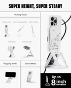 MOFT Phone Tripod Stand Selfie Stick x Shantell Martin for iPhone, Multi-Angles iPhone Stand, Lightweight & Portable Phone Holder, Strong Magnets, MOVAS Vegan Leather, Misty Cove (Without Card Slot) - color: Shantell Martin x Misty Cove x Without Card Slo