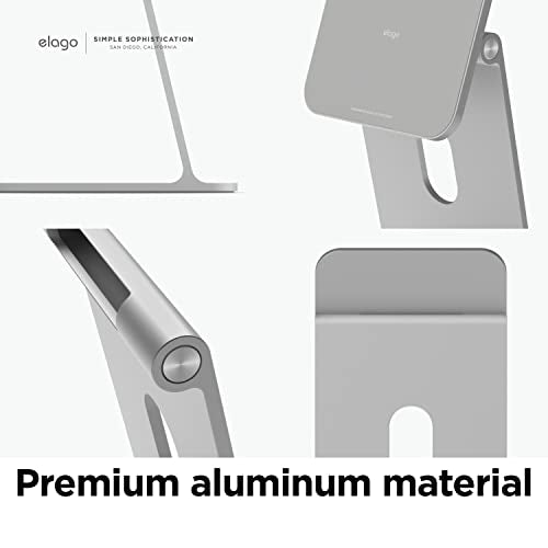 elago Premium iPad Magnetic Stand Designed for iPad Pro 12.9"(5th, 4th Gen), 11"(3rd,2nd Gen), Air 10.9"(5th, 4th Gen), Mini 8.3"(6th Gen, A17 Pro), 10.9"(10th Gen) [Silver] - color: Silver