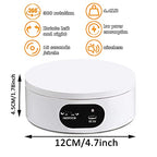 YVV Turner Cup Rotating Display Stand for Epoxy Glitter Tumbler, 360 Degree Automatic Mute Rotating Turntable for Photography Products and Shows. Bling Bling Tumbler Making Supplies Spinner White USB - size: 4.72 * 1.77 inch