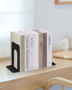 Honagu Bookends, Metal Book Ends, Bookends for Shelves, Book Holder Stopper for Heavy Books, /CDs/DVDs (1 Pairs/2 Pieces, Black) - color: Black