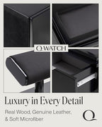 QWATCH Watch Stand Display Case - Acrylic Watch Box for 2 or 4 Watches with Jewelry Valet Tray and Drawer - color: Single - Black / Charcoal