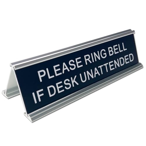 Personalised Double Side Counter Top Sign for Reception Desk Lobby Counter Waiting Room 2"x10" - size: 2"x10"