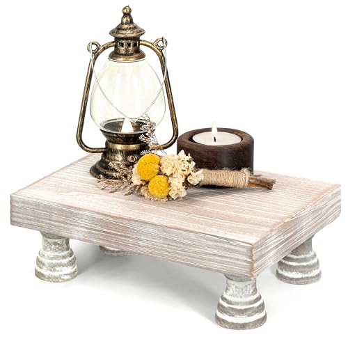 EOSAHR Farmhouse Fir Wood Risers for Decor on Coffee Table - Risers Display Stands for Stylish Home Decor - Perfect for Plant Stand & Perfume Organizer (Natural Wood, 8.5") - color: Natural-Fir Wood
