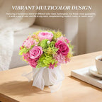 Preserved Flower Bouquet with Vase for Delivery Prime, Natural Forever Rose (Pink Eternal Floral Arrangement) - color: Pink