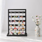 Ikee Design Free Assemble 2 Pcs Set Wooden Jewelry Display Rack with 20 Removable Metal Hooks/Each, Earring Card Display Holder Stand for Necklaces,Bracelet, Keychain Stand, Black Color - color: 8) Black, 2 Pieces