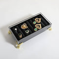GemeShou velvet slots Ring holder for jewelry organizer, Earring ring display stand for selling, felt ring jewelry holder tray showcase【Velvet slots Ring Holder-Black】 - color: Black