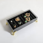 GemeShou velvet slots Ring holder for jewelry organizer, Earring ring display stand for selling, felt ring jewelry holder tray showcase【Velvet slots Ring Holder-Black】 - color: Black