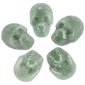 mookaitedecor 1 Inch Green Aventurine Crystal Skull Sculpture Set of 5, Hand Carved Gemstone Statue Figurine Collectible Healing Reiki - color: Green