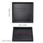 PATIKIL Wood Serving Tray 9 Inch, Square Decorative Platter for Home Decor Kitchen Table Candle Holder, Black - size: 9 Inch