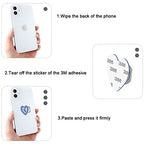 Bonoma Cute Love Heart Phone Ring Holder, 3 Pack Universal Finger Ring Stand Grip Kickstand Ring, 360° Rotation Universal Stylish Stand Compatible with All Smartphones - color: Love Hearts
