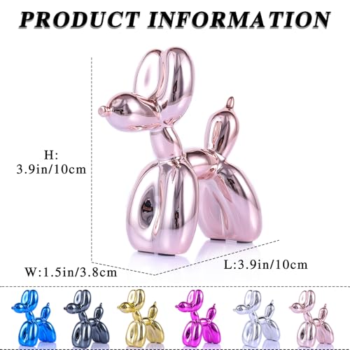 Balloon Dog Sculpture Modern Home Decor Collectible Figurines Funky Statues for Bedroom Trendy Animal Decor for Coffee Table Living Room Decor - color: Pink, size: 3.9*3.9*1.5inch