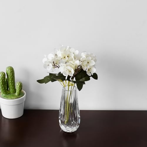 Kitcom Small Flower/Bud Crystal Vase Decorative Vases for Home or Wedding, Outline Dimensions W2.8''xH6', Clear with Gift Box - size: Medium