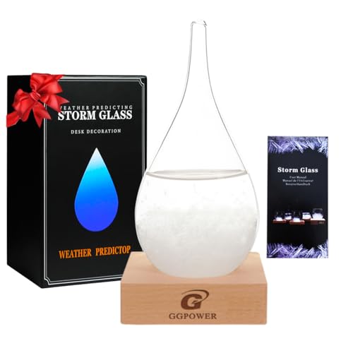 Storm Glass Weather Predictor,Christmas Unique Gifts, Christmas Snow Globe Barometer, Storm Glass Weather Station, Decorative Weather Predictor,Decorative Glass Bottles for Home and Office - size: S