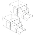 MerryNine Acrylic Risers 8 Pcs, Clear Risers Display Stand, Acrylic Display Risers, Risers for Display for Cupcakes, Figures, Retail, Collectible Figures, Cosmetics, Collectibles Display, Square