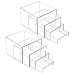 MerryNine Acrylic Risers 8 Pcs, Clear Risers Display Stand, Acrylic Display Risers, Risers for Display for Cupcakes, Figures, Retail, Collectible Figures, Cosmetics, Collectibles Display, Square
