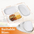 Kassel Ceramic Serving Platter Set | 14”/12”/10” Oval Serving Trays for Entertaining at Parties and Weddings | Oven Safe Large Serving Trays for Tacos, Steak, and Cake - size: Small Oval {14”/12”/10”}