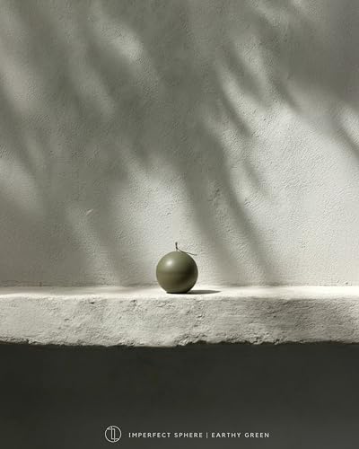 LAWA Imperfect Sphere Candle - Beautiful Handmade Pillar Scented Soy Wax Elegant Aesthetic Candle Housewarming Gift Home Room Shelf Decor Idea (Earthy Green, Large) - color: Earthy Green