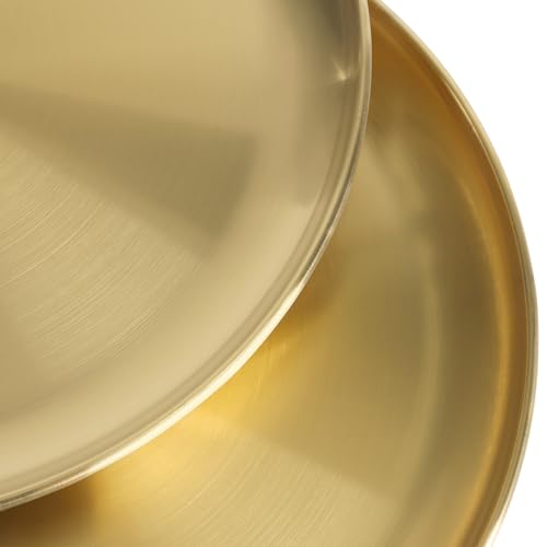 SHEUTSAN Round Serving Tray, 12 Inch, Gold, Set of 10