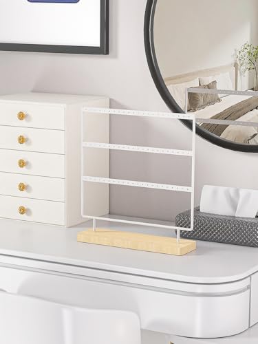 Earring Holder Organizer,Pierced Large Earrings Display Stand For Selling,Small Stud Earring Organizer Rack,Hoop Earring Storage Hanger Tree (White, 3 tier) - color: White, size: 3 tier