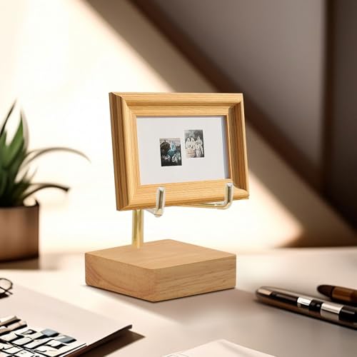 Rock Display Stand with Wooden Base, Adjustable Metal Arms Display Stands Crystal Display Stand Small Rock Collection Display Mineral Display Easel for Crystal Gemstones Geodes Fossils (Wooden Color) - color: Wooden Color