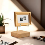 Rock Display Stand with Wooden Base, Adjustable Metal Arms Display Stands Crystal Display Stand Small Rock Collection Display Mineral Display Easel for Crystal Gemstones Geodes Fossils (Wooden Color) - color: Wooden Color