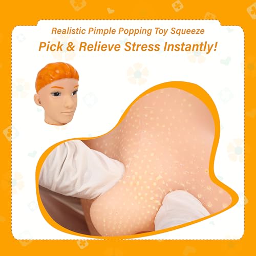 brenzo 2026 New Fidget Toy Big Head Doll with Ear Cleaning Feature – Pimple Popping Toys Style Stress Relief Sensory Toy for Anxiety, Reusable Funny Desk Toy for Adults-Yellow Hair - style: G-yellow