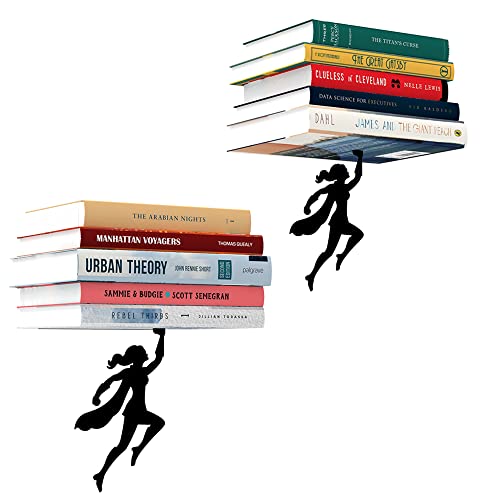 Artori Design Floating Bookshelf for Kids, Invisible Metal Book Shelf, Wall Decore Book Lovers Bookshelf (2 x Wondershelf) - size: 2 x Wondershelf