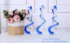 EUSTUMA Hand Blown Glass Couple Figurine,Handcrafted Couples Sculpture, Wedding Anniversary and Valentine's Day Gift,Art Sculpture Collection for Birthday Gift,Affectionate Hug.
