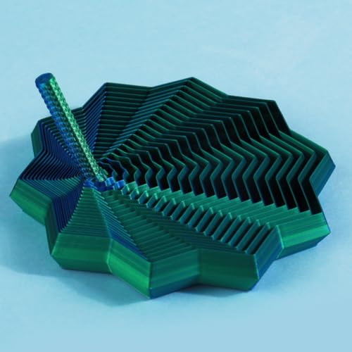 3D Printed Polygonal Spiral Carrot Tower Ornament for Home Living Room Bedroom Office Desktop Funny Desk Decor,Blue Green Gradient - color: Blue Green Gradient