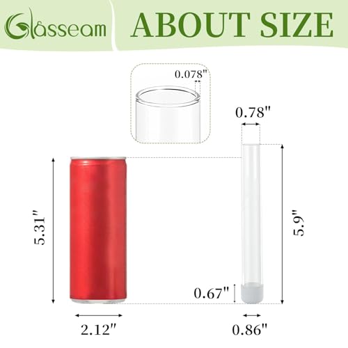 Glasseam Glass Bud Vase for Flowers: 3pcs Clear Small Vases for 22mm Candlestick Taper Candle Holders - 5.9" Skinny Table Centerpieces with Silicon Case for Tablescapes, Wedding Gift and Home Decor