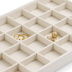 Oirlv Stackable 12 Girds Jewelry Trays Jewelry Storage Tray Showcase Display Organizer(13.8" X 1.4"X 9.4") - size: 12 Grids