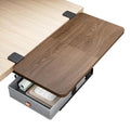 PEGZONE Desk Extender Tray, 24" x 12" Clamp On Desk Shelf, Desk Extension with Storage Drawer, Table Desk Arm Rest, Clamp On Keyboard Tray for Office and Home, Workstation Organizer, Medium, Walnut - size: 24 x 12 inch, style: Walnut with Drawer