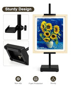 Adjustable Tabletop Easel Stand, Black Picture Easels for Display Up to 17" H, Metal Picture Frame Holder Stand Table for Art, Photo (2 Pack) - color: Black 2Pack
