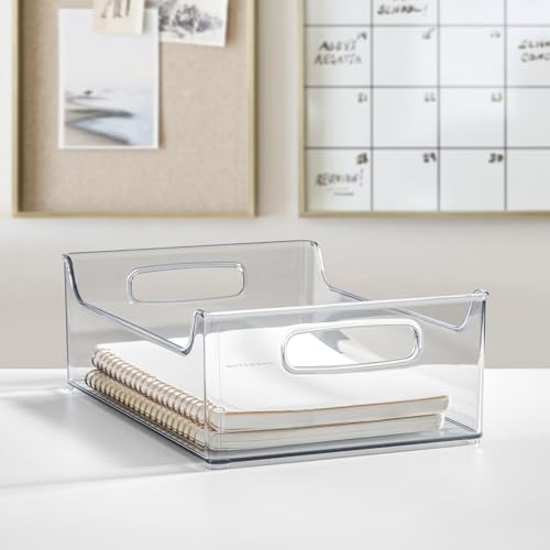 iDesign Stackable Storage Bin with Handles for Pantry or Fridge, Clear, Made in USA - style: Pack of 1