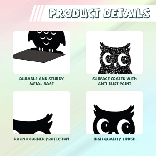 Peacoblue Metal Bookends for Shelves, Modern Decorative Heavy Duty Study Book Support Stoppers for Office, Desk, Shelf, Room 5.3"x4.3"x5.9" Cast Iron Simple Tall Bookends, 1 Pair (Owl) - color: Owl