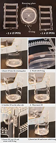 Sooyee 360 Rotating Earring Holder and Jewelry Organizer, 4 Tiers Jewelry Rack Display Classic Stand, 156 Holes and 160 Grooves for Necklaces Earrings Piercings, Clear - color: Clear