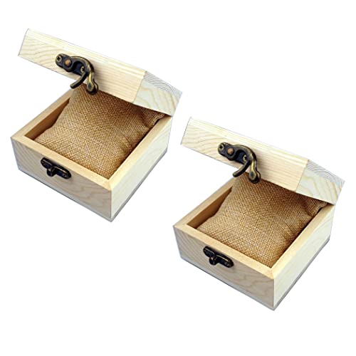 2Pcs/PACK Unfinished Wood Box Gift Wooden Box for your Gift Jewelry Watch (Wooden Box-2PCS/PACK) - color: Wooden Box-2PCS/PACK